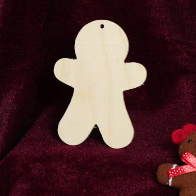Bonhomme de Noël en bois à suspendre de 8,5 × 11,5 cm en contreplaqué de 4 mm