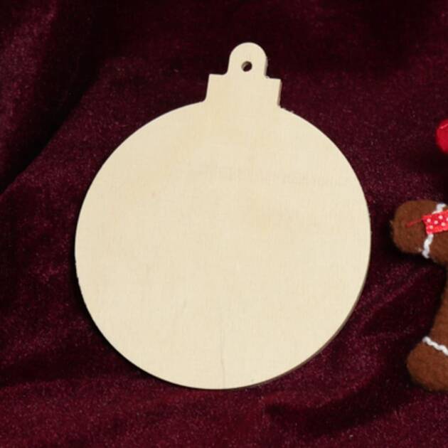 Boule de Noël en bois à décorer de 12 × 10 cm en contreplaqué de 4 mm