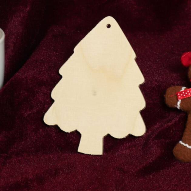 Sapin de Noël en bois à suspendre de 12 × 9 cm en contreplaqué de 4 mm