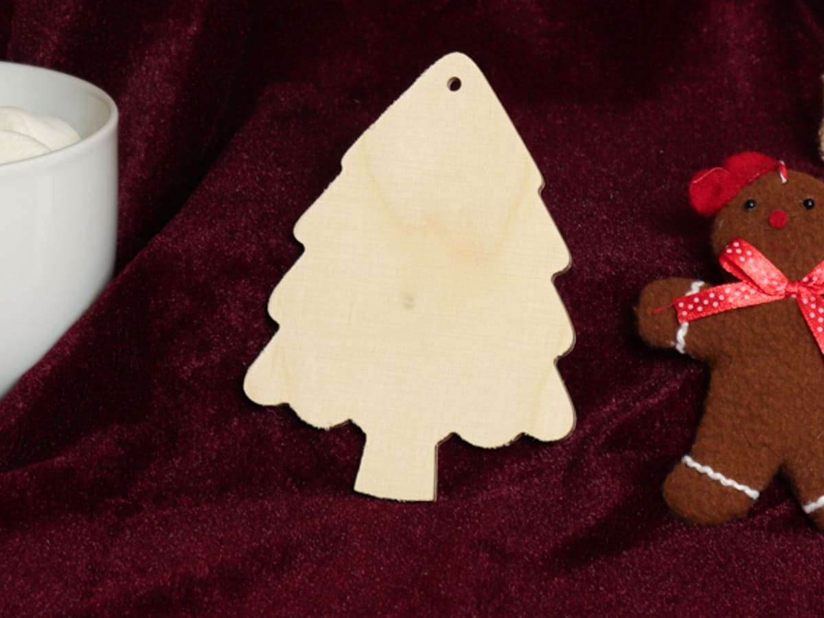 Sapin de Noël en bois à suspendre de 12 × 9 cm en contreplaqué de 4 mm